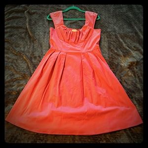 Pink retro vintage high waist flare party dress